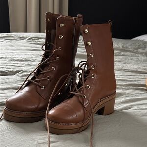 Michael Kors Brown Lace-Up Boots